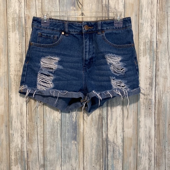 Distressed High Waist Mom Shorts | BullHead/Pacsun | Size 27 - Picture 3 of 11